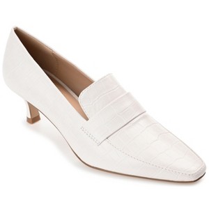 Journee Collection Womens Celina Kitten Heel Loafer Square Toe Pumps - 1 of 4
