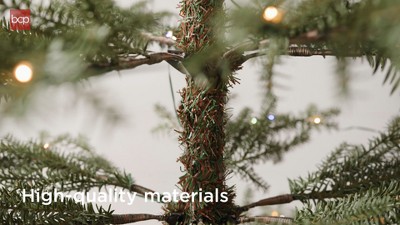 6ft Pre-Lit Sparse Pine Christmas Tree with Multicolor LED Lights