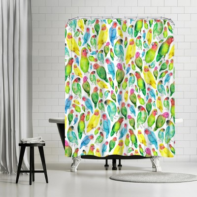 Americanflat Love Birds by Elena Oneill 71" x 74" Shower Curtain