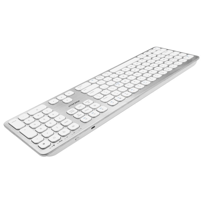 Macally Wireless 3 Devices Bluetooth Rechargeable Aluminum Full Keyboard, 1 of 10