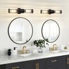 POWLIG 19.92-in 2-Light Black Modern Dimmable Wall Sconce with Glass Rods Shade - 3 of 4