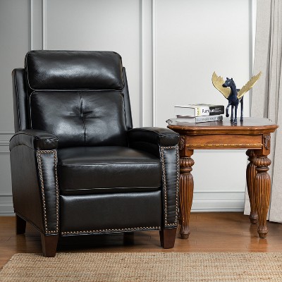Florina Modern Upholstery Genuine Leather Recliner with Nailhead Trim for Living Room and Bedroom  | ARTFUL LIVING DESIGN