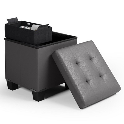 Nestl Storage Ottoman Bench with Storage Bins, Rectangular Storage Bench