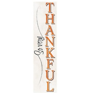 HomeRoots 36" White And Orange Solid Wood So Very Thankful Porch Sign - 1 of 4
