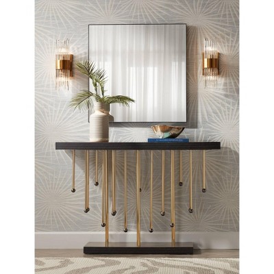 Elegant Matte Black 36" Square Iron Frame Wall Mirror