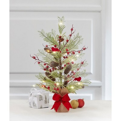 BrylaneHome 24" Cardinal Berries Tabletop Tree