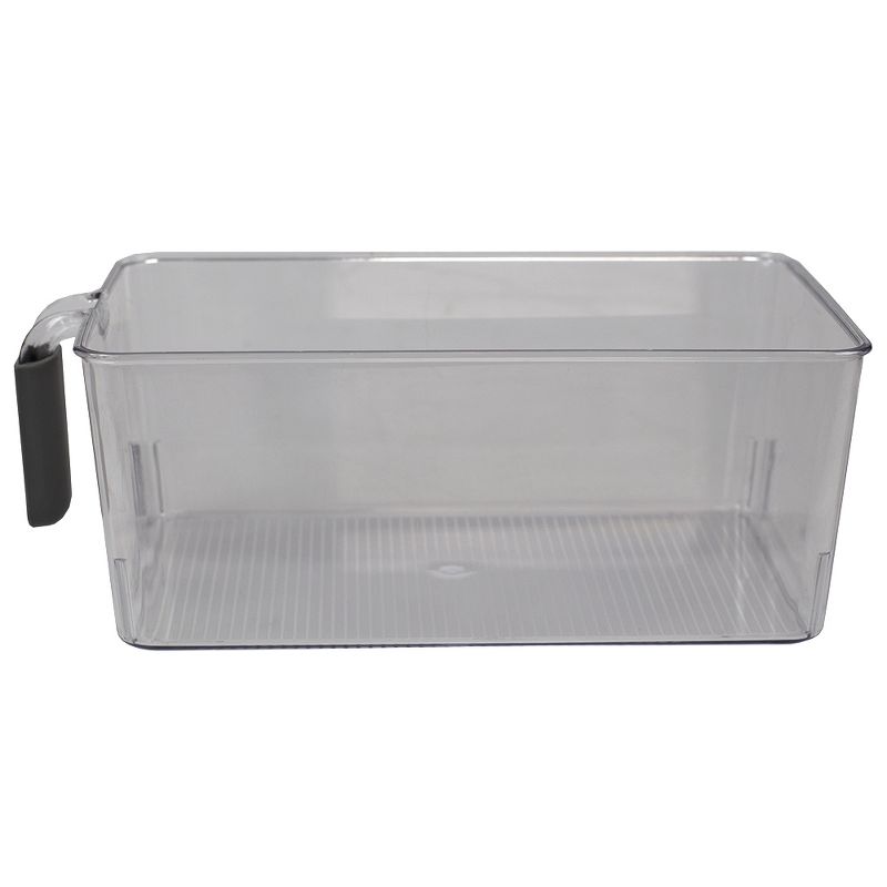 Home Basics Large Pull-Out Plastic Storage Bin with Soft Grip Handle, Clear, 4 of 7