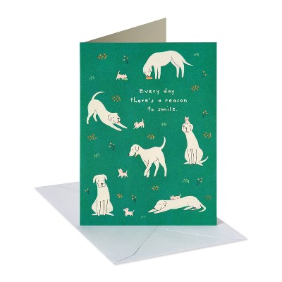 'Reason to Smile' Dogs Birthday Card Green
