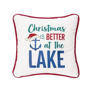 C&F Home Christmas Better At Lake 10" x 10" Embroidered Small Petite Throw Pillow - 1 of 4