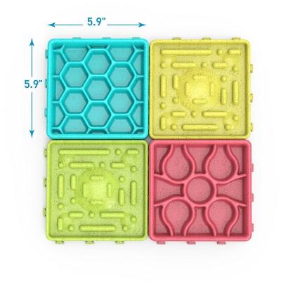 Multicolor Slow Feeding Dog Mat and Tray Set with Suction