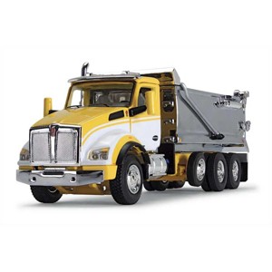 First Gear DCP 1/64 Yellow, White & Chrome Kenworth T880 Rogue Dump 60-1416 - 1 of 4