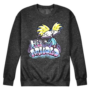 Men's - Hey Arnold! - Airbrush Arnold Graphic Fleece Sweatshirt - 1 of 4