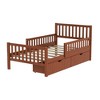 CAVINAS Twin Size Wood Platform Bed Frame with Headboard, Space-Saving Storage Bed, Bed with Guardrails on Both Sides & 2 Storage Drawers - 3 of 4