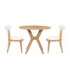 TopComfy Patio Seating Sets Mid Century Modern Round Dining Table Set with 2 Chairs Intersecting Wooden Legs for Dining Room, White, 43.1"*33.5"*7.75" - 4 of 4
