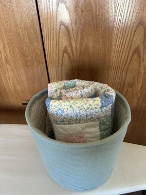 Quilted Fabric Medium Round Storage Basket - Green - Cloud Island™ : Target