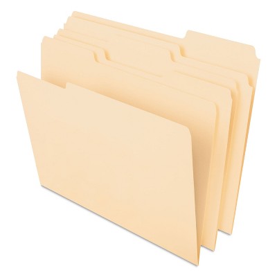 8-1/2 x 11 100 Per Box 1/3-Cut Tabs in Left Letter Size File Folders Classic Manila Center Positions Right 