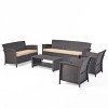 Christopher Knight Home Lucia Outdoor Wicker 7 Seater Chat Set with Cushion - 2 of 4