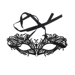 Unique Bargains Lace Half Face Party Mask Black 1 Pc - 1 of 4