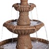 John Timberland European Rustic Outdoor Floor Water Fountain with Light LED 45 3/4" High 3-Tiered for Garden Patio Yard Deck Home - image 4 of 4