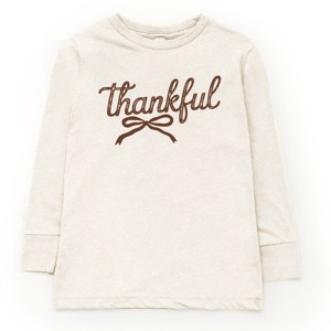 Thankful Coquette Distressed - Toddler Long Sleeve Graphic Tee and Youth Long Sleeve Graphic T-Shirt - 1 of 3