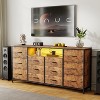 12-Drawer Dresser with Charging Station & LED Lights, Fabric Chest of Drawers with Sturdy Metal Frame, Wood Top TV Stand, Storage Organizer - 2 of 4
