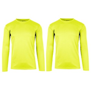 Galaxy By Harvic  High Visibility Long  Sleeve Moisture-Wicking Quick Dry Performance Crew Neck Tee  -2 Pack - 1 of 2