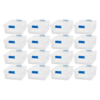 Homz 41-quart Plastic Multipurpose Stackable Storage Container Bins With  Gray Latching Lid For Home And Office Organization, Clear (8 Pack) : Target