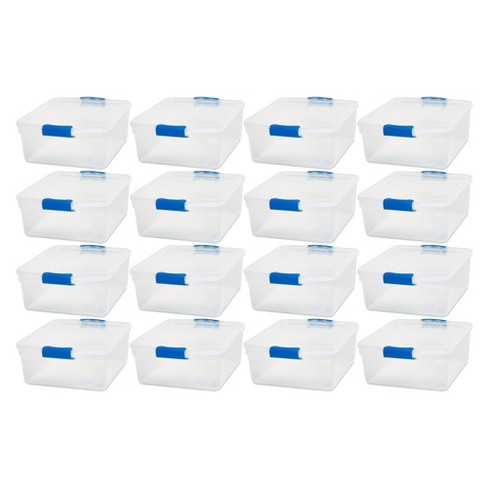 Rubbermaid Cleverstore Home Office Organization 16 Quart Clear Latching  Stackable Plastic Storage Tote Container W/ Lid For Basement Or Garage, 6  Pack : Target