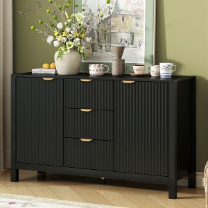 NicBex Modern Storage Cabinet Consolen Table with Wave Design,3 Adjustable Shelves & 3 Drawers,Entryway Table for Living Room,Hallway - 1 of 4