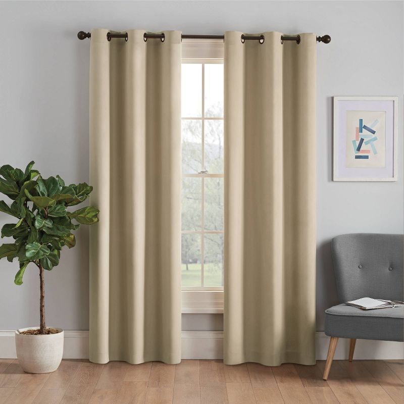 1pc Blackout Thermaback Microfiber Window Curtain Panel - Eclipse, 1 of 12
