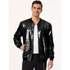 INSPIRE CHIC Men's Party Disco Club Sequins Bomber Jacket - 3 of 4