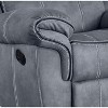Vynxaria 2-Tone Gray Velvet Motion Glider Recliner w/Cenro Mechanism, Pocket Coil Seats, Wood-Metal Frame - 4 of 4