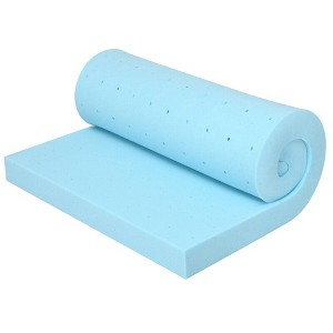 Costway 3'' Gel-Infused Bed Mattress Topper Cooling Ventilated Air Foam Pad - 1 of 4