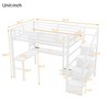 Sapphtopaz Full Size Loft Bed with Desk&Charge Station,Metal LED Loft Bed Frame with Stairs&Guardrail,Space-Saving Kids Bed for Teens & Kids - 4 of 4