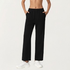 Anna-Kaci Active Women's High Waist Relaxed Fit Sweatpants with Elastic Waistband and Side Pockets - 1 of 4