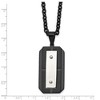 Black Bow Jewelry Stainless Steel Two Tone Brushed & Polished Dog Tag Necklace, 24 Inch - 4 of 4