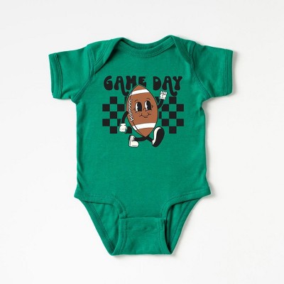 The Juniper Shop Football Game Day Checkered Baby Bodysuit