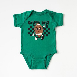 The Juniper Shop Football Game Day Checkered Baby Bodysuit - 1 of 2