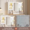 Vanity Desk with Mirror and Lights, Makeup Dressing Table w/Adjustable Bulbs, Sturdy MDF Top & Metal Leg, Smart Storage Drawers & Cabinets for Bedroom - 3 of 4