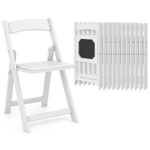 Tangkula Set of 12 Dining Chairs w/ Rubber Wood Legs & Padded Seat for Home Office Events White - 1 of 4