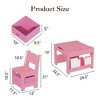 4-in-1 Activity Table Set with Detachable Tabletop, Table Set with Drawers and Bookshelf, Multifunctional Toddler Furniture for Drawing, Reading - 3 of 4