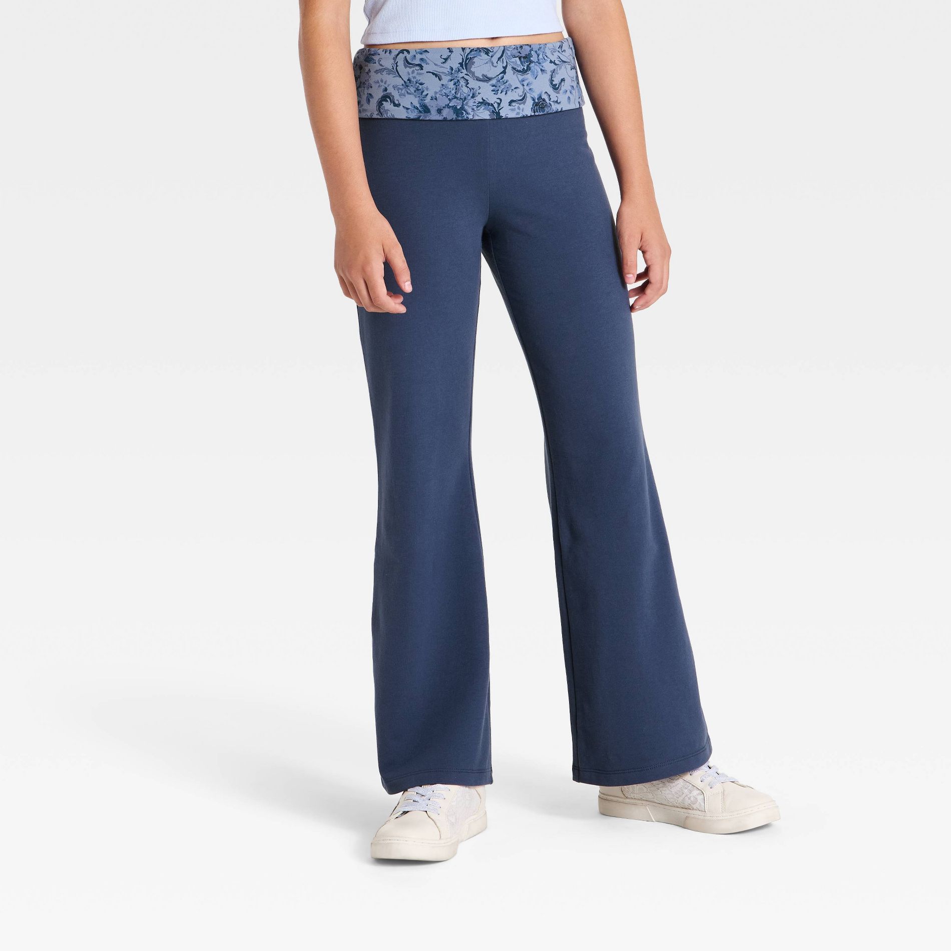 Girls' Foldover Knit Flare Pants - art class™
