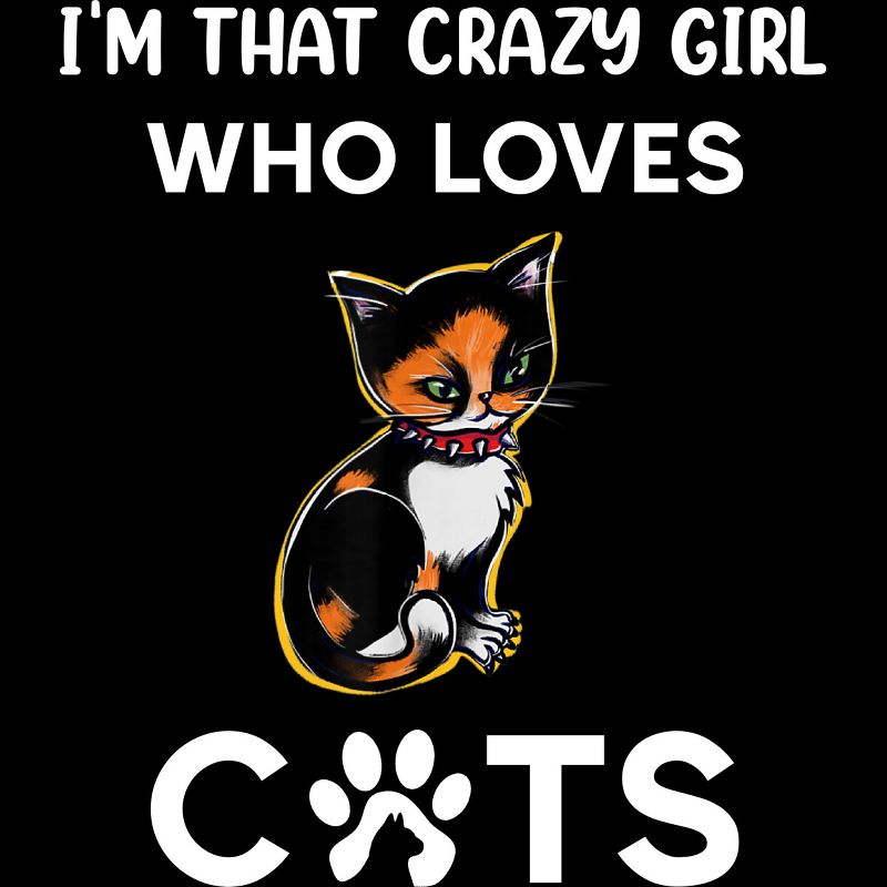 Women's Design By Humans I'm That Crazy Girl Who Loves Cats Cartoon By MeowShop Racerback Tank Top, 2 of 3