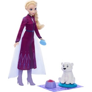 Disney Frozen Elsa Fashion Doll & Polar Bear Cub Figure with 4 Nurturing Accessories - 1 of 4