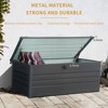 ORRD 260 Gallon Waterproof Metal Deck Box, Extra Large Outdoor Storage with Lockable Lid, Dark Gray - 3 of 4