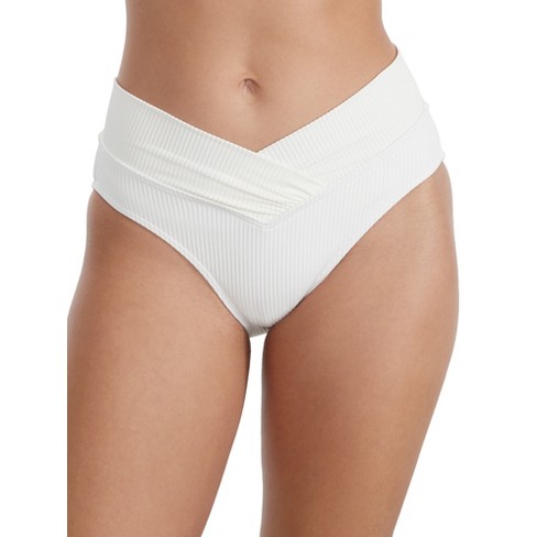 Women's V-front Mid-rise High Leg Cheeky Bikini Bottom - Shade