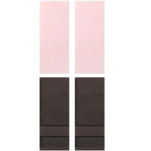 REGALWOVEN 4 Pcs Striped Comfortable Quick Drying Non-Linting Hand Towel 14" x 30" - 1 of 4