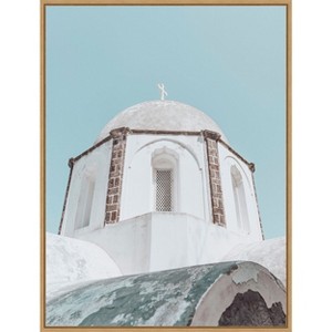 Amanti Art Santorini Church by Bella Eve Canvas Wall Art Print Framed - 1 of 4