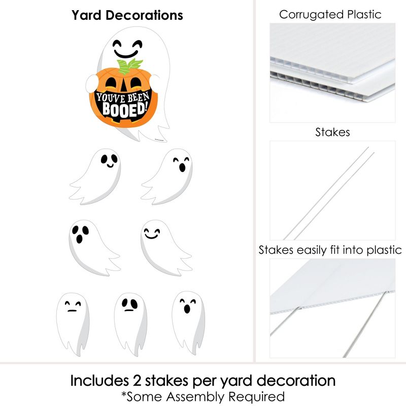 Big Dot of Happiness You've Been Booed - Yard Sign and Outdoor Lawn Decorations - Ghost Halloween Party Yard Signs - Set of 8, 5 of 8