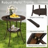Tangkula Outdoor Side Table with Storage PE Wicker Patio Bistro Table with Tempered Glass Tabletop - 2 of 4